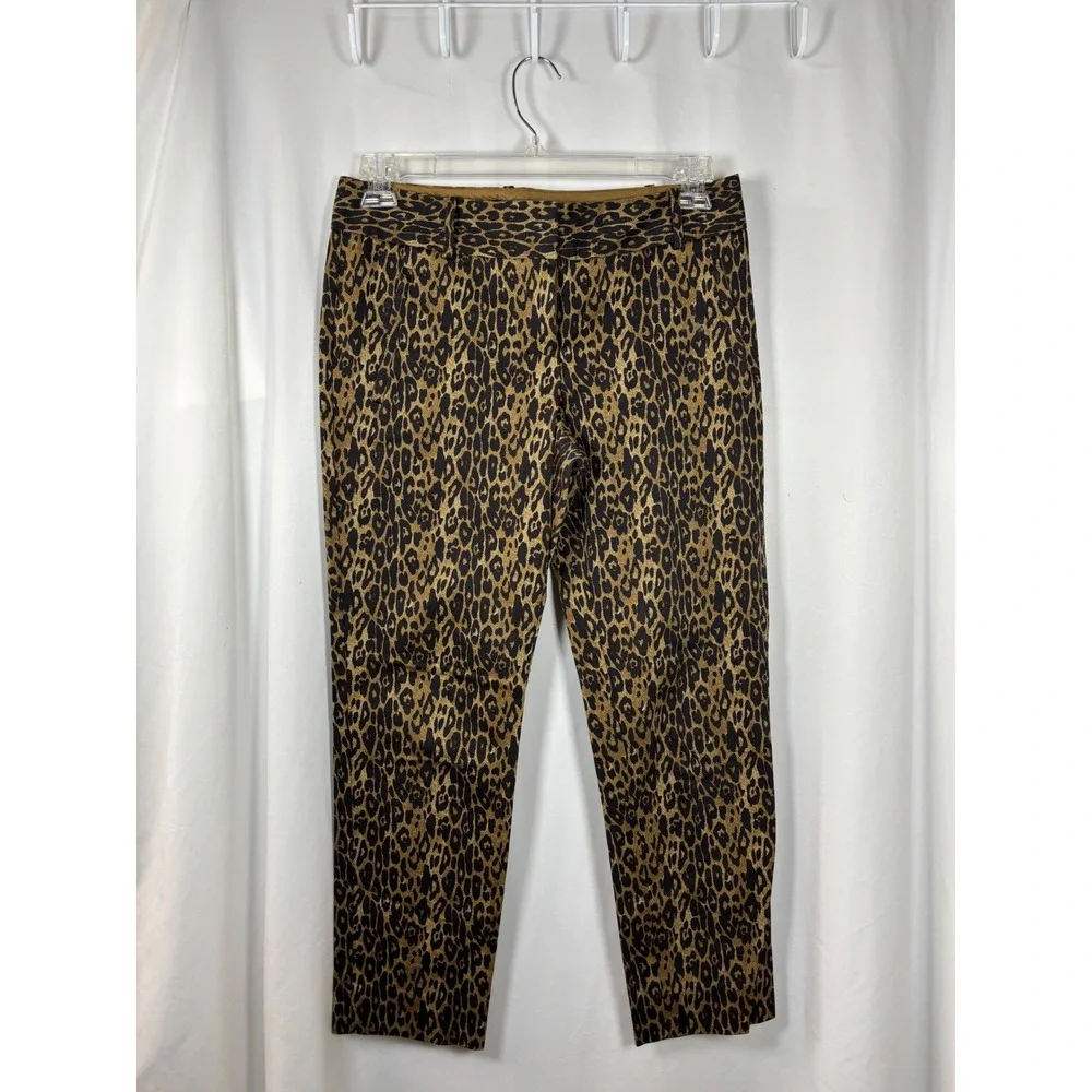 The Limited Leopard Print Pants Womens 8 Regular Brown Animal Tapered Trousers